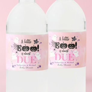 A Little Boo   Halloween Girl Baby Shower Water Bottle Label