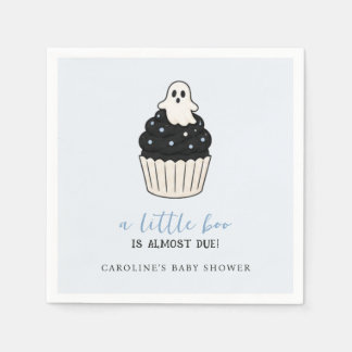 A Little Boo Halloween Theme Cute Ghost Blue Napkin
