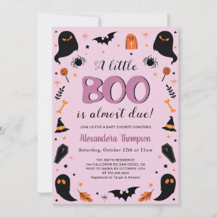 A little Boo Halloween Witch Baby Shower Invitation