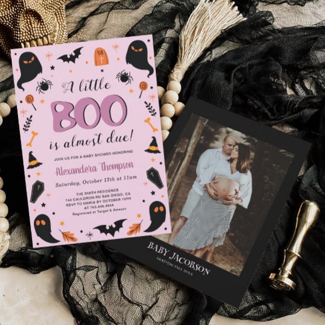 A little Boo Halloween Witch Baby Shower Invitation (Creator Uploaded)