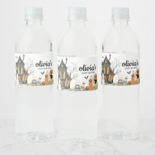A Little Boo Haunted Halloween Baby Shower Water Bottle Label