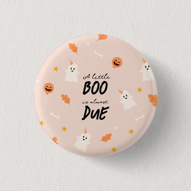A little boo is almost due baby shower  3 cm round badge (Front)