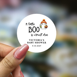 A little Boo is almost Due Baby Shower Classic Round Sticker