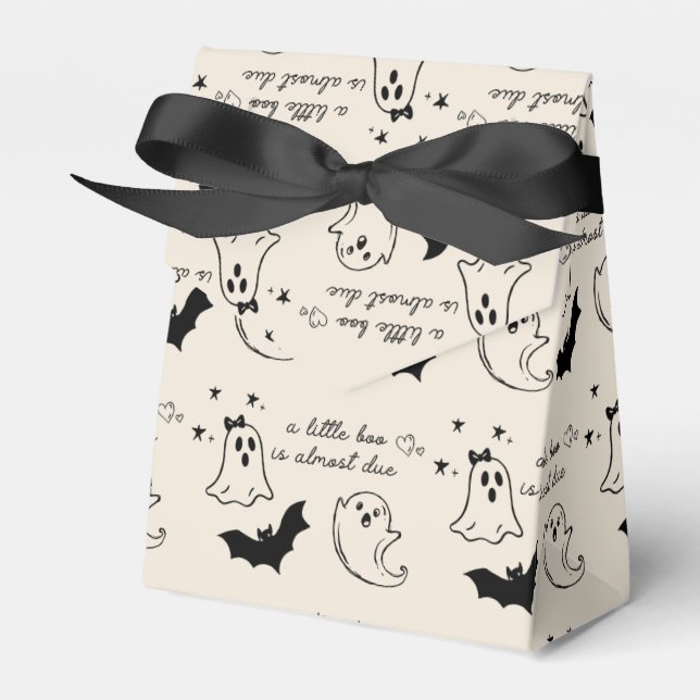 A Little Boo Is Almost Due Baby Shower Favour Box (Front Side)