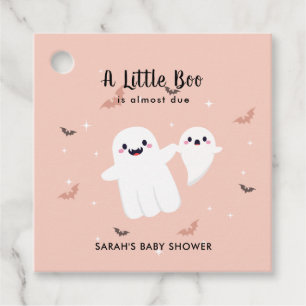 A Little Boo Is Almost Due Baby Shower Ghost Favour Tags