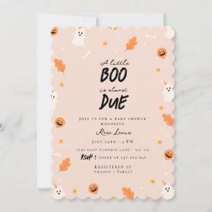 A little boo is almost due baby shower invitation