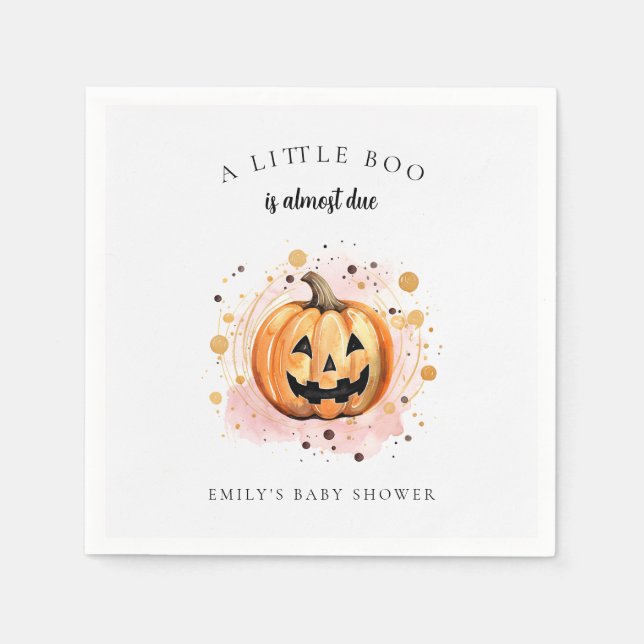 A Little Boo is Almost Due Baby Shower Napkin (Front)