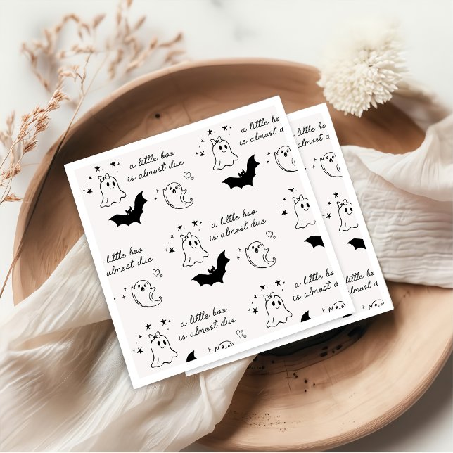 A Little Boo Is Almost Due Baby Shower Napkin (Creator Uploaded)