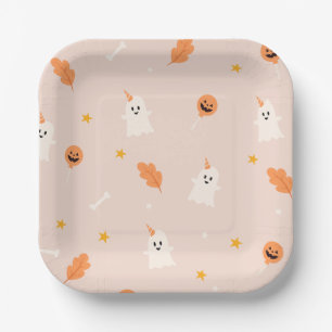 A little boo is almost due baby shower paper plate