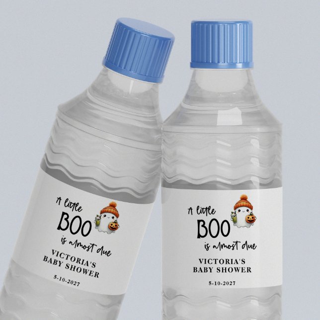A little Boo is almost Due Baby Shower Water Bottle Label (Creator Uploaded)