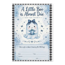 A Little Boo is Almost Due Blue Ghost Baby Shower