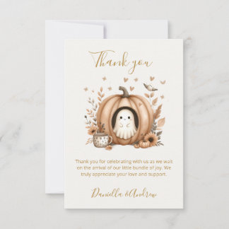 A Little Boo is Almost Due Boho Baby Shower Thank You Card