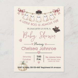 A Little Boo Is Almost Due Cute Ghost Invitation