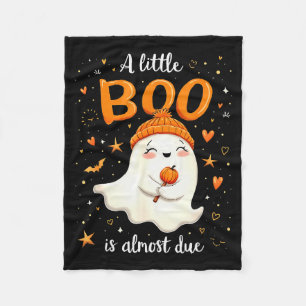 A Little Boo Is Almost Due Expecting Mom Halloween Fleece Blanket