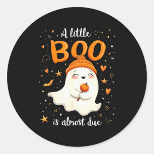 A Little Boo Is Almost Due Expecting Mum Halloween Classic Round Sticker