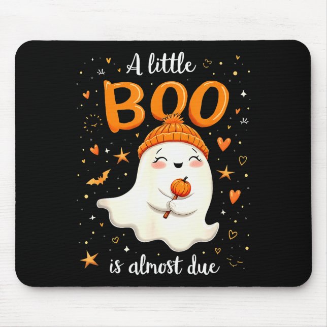 A Little Boo Is Almost Due Expecting Mum Halloween Mouse Pad (Front)