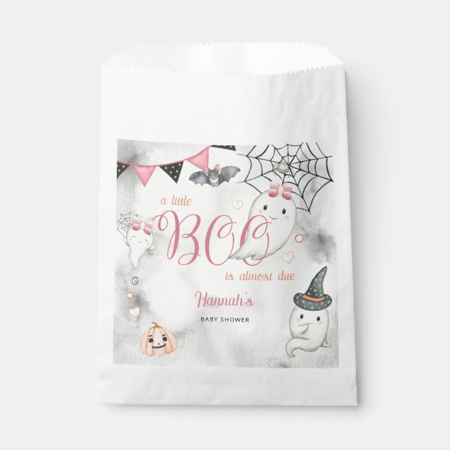 A Little Boo is Almost Due Girl Baby Shower  Favour Bag (Front)