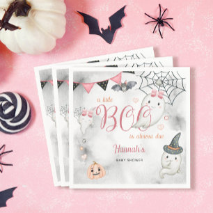 A Little Boo is Almost Due Girl Baby Shower Napkin