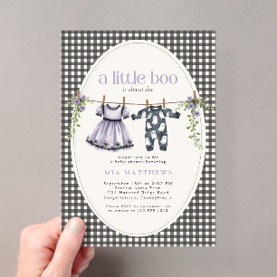 A Little Boo is almost due halloween baby shower Acrylic Invitations