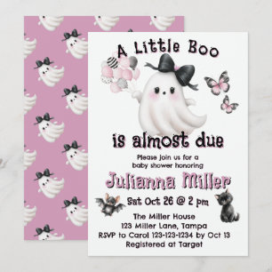 A Little Boo Is Almost Due – Halloween Baby Shower Invitation