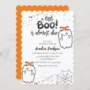 A little boo is almost due Halloween Baby shower Invitation