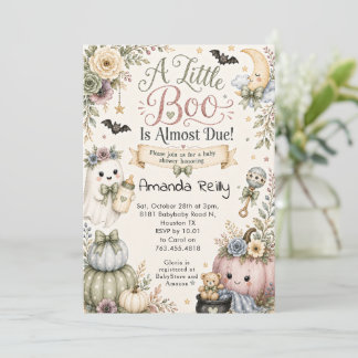 A Little Boo Is Almost Due Halloween Baby Shower Invitation