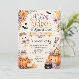 A Little Boo Is Almost Due Halloween Baby Shower Invitation