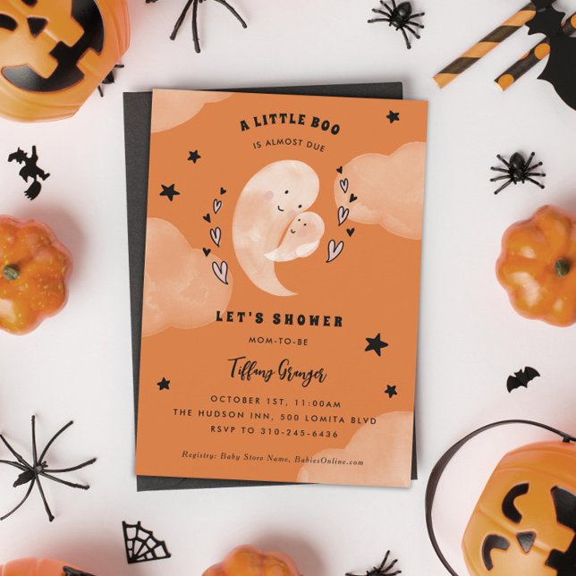 A Little Boo Is Almost Due Halloween Baby Shower Invitation (Creator Uploaded)