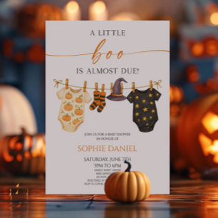 A Little Boo Is Almost Due! Halloween Baby Shower Invitation