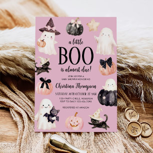 A Little Boo is Almost Due Halloween Baby Shower Invitation