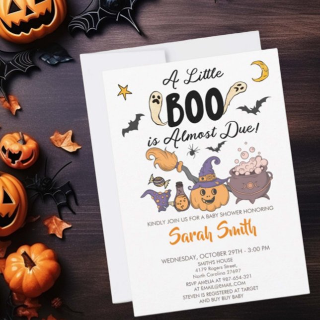 A Little Boo is Almost Due Halloween Baby Shower Invitation (Creator Uploaded)