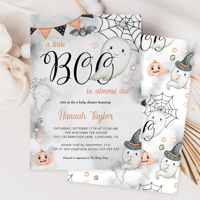 A Little Boo is Almost Due Halloween Baby Shower Invitation (Creator Uploaded)