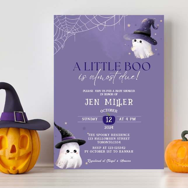 A little boo is almost due Halloween baby shower Invitation (Creator Uploaded)