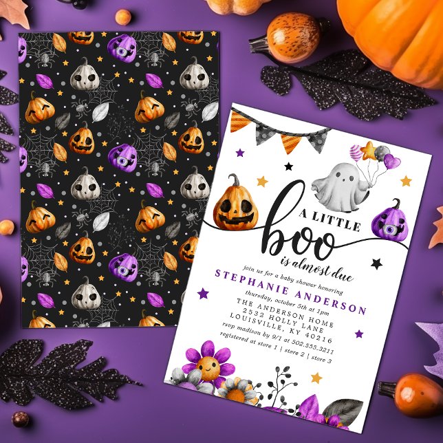A Little Boo Is Almost Due Halloween Baby Shower Invitation (Creator Uploaded)