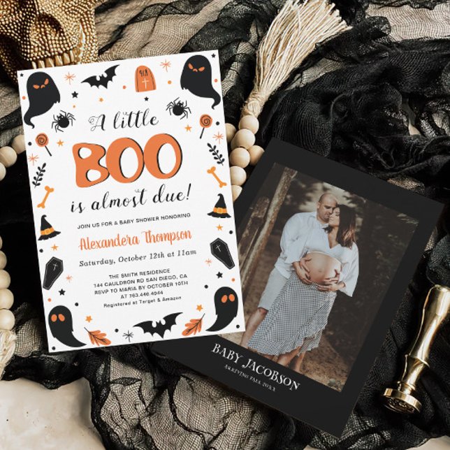 A little Boo is almost due Halloween Baby Shower Invitation (Creator Uploaded)