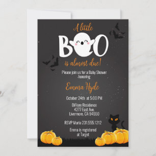 A Little Boo is Almost Due Halloween Baby Shower Invitation