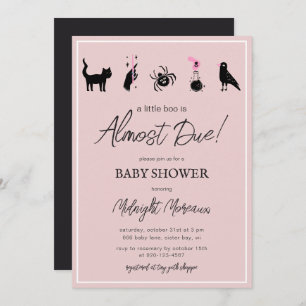 A Little Boo Is Almost Due Halloween Baby Shower  Invitation