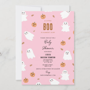 A Little Boo Is Almost Due Halloween Baby Shower Invitation