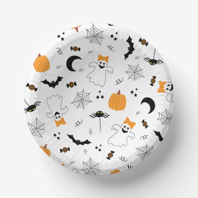 A Little Boo Is Almost Due Halloween Baby Shower Paper Plate (Front)