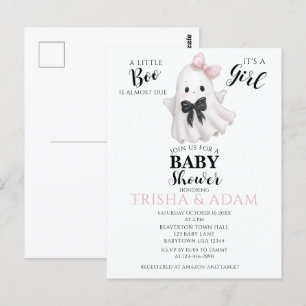 A Little Boo Is Almost Due – Halloween Baby Shower Postcard