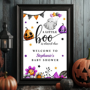 A Little Boo Is Almost Due Halloween Baby Shower Poster