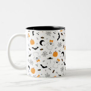 A Little Boo Is Almost Due Halloween Baby Shower Two-Tone Coffee Mug