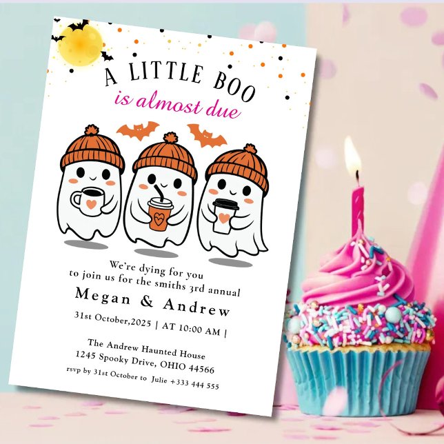 A Little Boo is Almost Due Halloween  Invitation (Creator Uploaded)