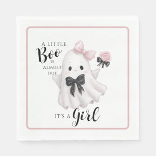 A Little Boo Is Almost Due – Halloween It's a Girl Napkin