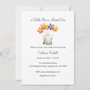 A Little Boo is Almost Due Invitation, Halloween Invitation