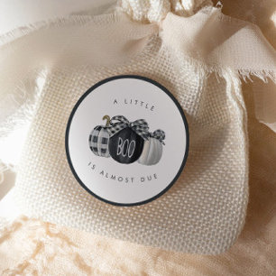 A Little Boo is Almost Due! Neutral Baby Shower Classic Round Sticker