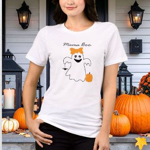 A Little Boo Is Almost Due Orange Girl Baby Shower Tri-Blend Shirt