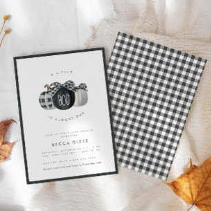 A Little Boo is Almost Due! Plaid Baby Shower Invitation