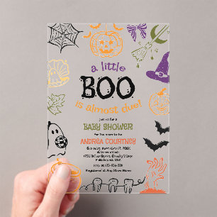 A little Boo is Almost Due Spooky Baby Shower Acrylic Invitations