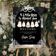 A Little Boo Is Almost Due Welcome Sign